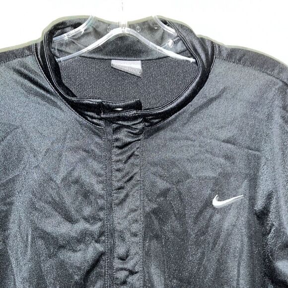 Nike vintage black gray full snap retro warm up jacket L old school basketball - Picture 4 of 8